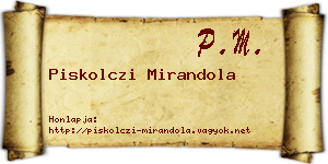 Piskolczi Mirandola névjegykártya